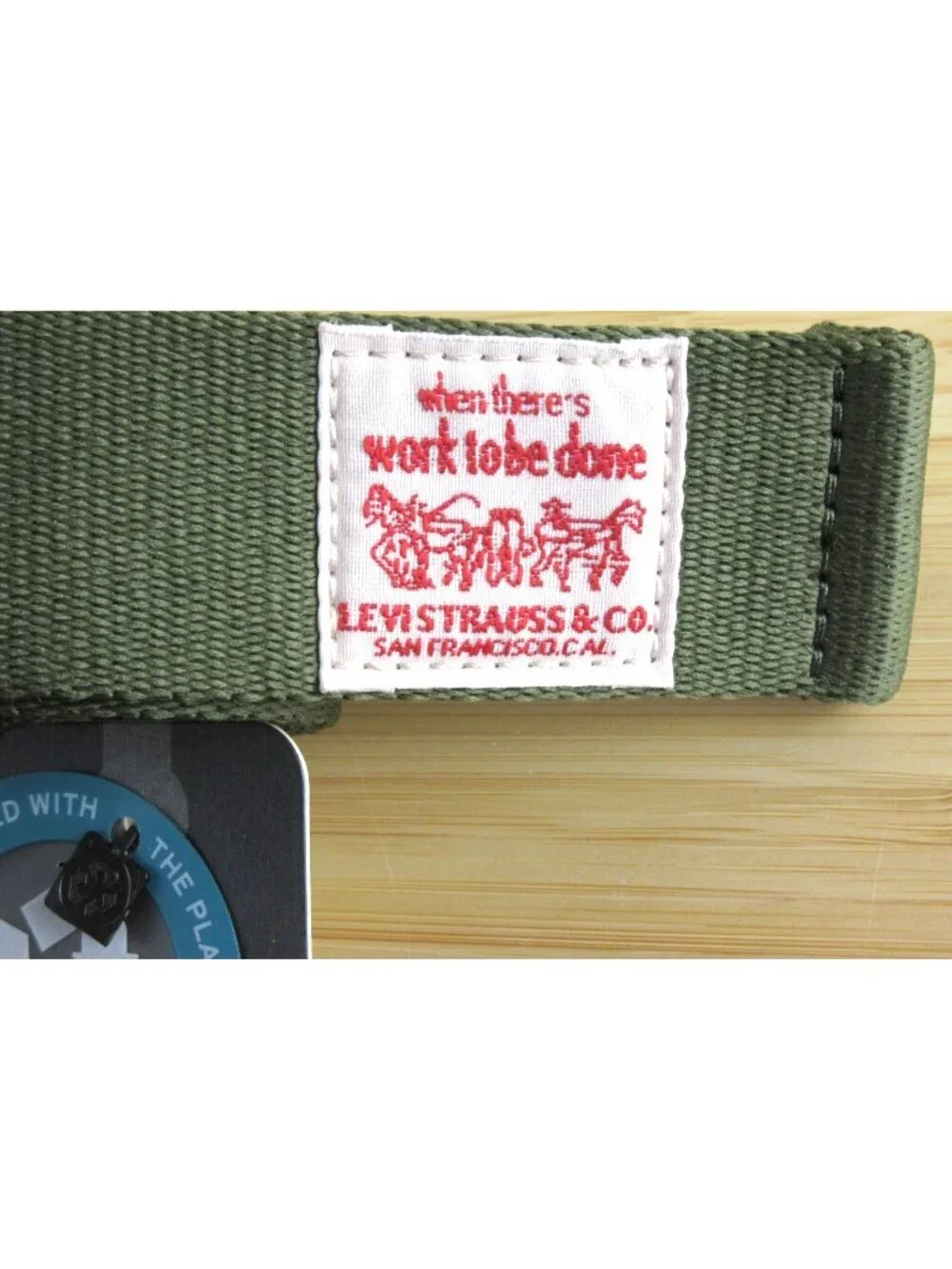 Levi's Workwear Men's Canvas Belt Metal Buckle Army Green Size Medium 34-36 NWT